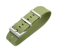 VHTDFEVXO Correa de Reloj de Cuero, Correa de Reloj Nailon elástico la OTAN for paracaídas Militar Las Tropas francesas 20 mm/22 mm, Repuesto Respetuoso con Piel(Light Green,22mm)