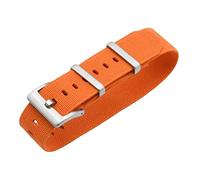 VHTDFEVXO Correa de Reloj de Cuero, Correa de Reloj Nailon elástico la OTAN for paracaídas Militar Las Tropas francesas 20 mm/22 mm, Repuesto Respetuoso con Piel(Orange,20mm)