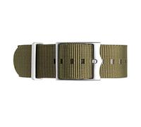 VHTDFEVXO Correa de Reloj de Cuero, Correa de Reloj Nailon Militar la OTAN 22 mm for Tropas francesas, Accesorios for analógico clásico, Esfera Cuarzo(Green Silvery Clasp)