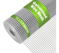 VHUTOU Malla de Alambre Soldada 40 cm x 10 m, Malla de Alambre de Pollo de 6,3mm, Malla Metálica de Alambre Galvanizado para Conejos, Ratones, Roedores