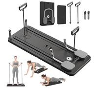 VHV Pilates Reformer Compact, 4 en 1 Pilates Plegable,La rueda abdominal push-up rebota automáticamente temporizador, Ab Roller Fitness Material para el hogar y el gimnasio (negro)