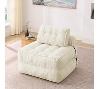 VHV Sofá cama plegable convertible 3 en 1 sofá cama sillón cama sillón con cojín puf sofá silla cómodo sofá cama sofá suelo salón para dormitorio salón 85 cm (blanco)