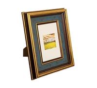 vhVHJry Marco De Fotos Marco de fotos pequeño con borde dorado estilo retro, adorno clásico for decoración del hogar, marco rectangular Color sólido Marcos Para Cuadros(7 Inch)