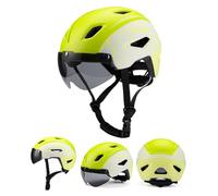 VHVYWY Casco Bici Infantil 4-16 Años, Visera Magnética Desmontable, Ajustable 49-58 cm, Ligero y Anti-Golpes para Ciclismo Ruta y Patinete Yellow