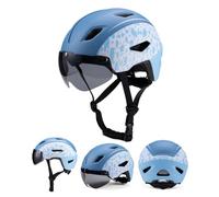 VHVYWY Casco Bici Infantil 4-16 Años, Visera Magnética Desmontable, Ajustable 49-58 cm, Ligero y Anti-Golpes para Ciclismo Ruta y Patinete Blue