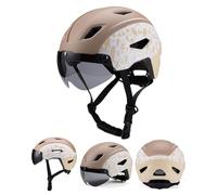 VHVYWY Casco Bici Infantil 4-16 Años, Visera Magnética Desmontable, Ajustable 49-58 cm, Ligero y Anti-Golpes para Ciclismo Ruta y Patinete Brown