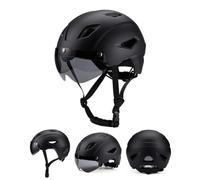 VHVYWY Casco Bici Infantil 4-16 Años, Visera Magnética Desmontable, Ajustable 49-58 cm, Ligero y Anti-Golpes para Ciclismo Ruta y Patinete Black