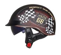 VHVYWY Casco de Moto Retro Abierto con Certificación Dot, Estilo Vintage Alemán, con Visera Solar y Hebilla de liberación rápida Ajustable para Moto Cruiser, Chopper, ciclomotor y Scooter 03,M