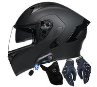 VHVYWY Casco de Motocicleta con Intercomunicador para Motocross, Bluetooth 5.3, Homologados ECE 22.06 Helmets con Doble Visera y Altavoz Integrado, Capacete para Hombre y Mujer 05,L