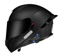 VHVYWY Cascos de Motocicleta Integrales con Bluetooth, Helmet Aprobados por Homologado ECE Bike Modulares Antivaho Doble Visera Casco de Moto para Adulto, Hombre y Mujere 01,XL-Bluetooth