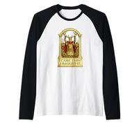 Vi I Saw I Bagged It Funny Caza Romano Latino Juego de Palabras Camiseta Manga Raglan