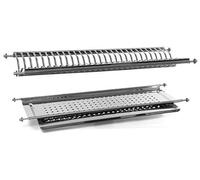 VI.TEL. Kit de escurreplatos empotrable con casquillo de muelles de acero inoxidable con soporte de bañera de 86 cm para armarios de 90 cm, rejilla para platos, fabricado en Italia. Kit completo