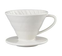 VIA CREMA Coffee Dripper V60 Size 02 White Ceramic - Goteador de café (Ceramic Dripper 02)