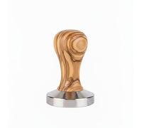 VIA CREMA Coffee Tamper. Tamper. Coffee Tamper, fabricado en Italia. Accesorio portafiltros para cafetera (madera de oliva, 58 mm)