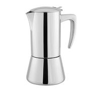 VIA CREMA Moka Acero inoxidable - 4/6 tazas para café expreso [200/300 ml] (6 tazas/300 ml)