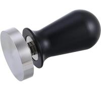 VIA CREMA Tamper Calibrado Espresso Siebträger - Tamper con base plana de acero inoxidable con resorte (58,50 mm), negro, 130167