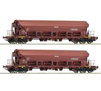 Vía H0 Roco 6600125 - Set De 2 Piezas: Vagón De Techo Basculante, DR Nuevo OVP