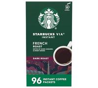 VIA Instant Coffee Dark Roast Packets - French Roast - 100% Arabica - 8 Count (Pack of 12) - Packaging may vary