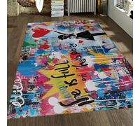 Via Vela Abstracto Artístico Alfombra 60x120cm Globo Rojo Chica en el vestíbulo Alfombrilla Oficina casa Tapete Bonita Baño Amplia Manta Suelo Decoración artística única Graffiti Aula Sala de