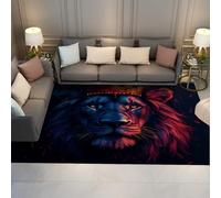 Via Vela African Lion 120x180cm Pattern Alfombra para Salon Dormitorio Wildlife Lavable a Maquina Alfombrilla Moderno Animal Tapete Suave Pelo Corto Floor con Antideslizante Backing Entrada
