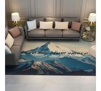 Via Vela Alfombra 120x150cm Azules Inspiradoras Alfombrilla Antideslizantes Mountain Peak Lavables a máquina Resistentes Manchas Frase Motivacional Tapete de Pelo bajo Suave para la Biblioteca