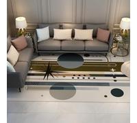 Via Vela Alfombra 120x180cm contemporáneas Alfombrilla geométrica Abstracta Comedor Gran Tapete Antideslizante de Pelo bajo en Tonos Tierra Patio Porche Fina Lavable a máquina Cocina Pasillo