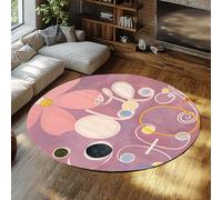 Via Vela Alfombra 160cm Redondas costeras Sala de Estar Sunset Beach Alfombrilla Circulares Antideslizantes Muelle Madera Lavable a máquina Olas del mar Coloridas Tapete Plegable Fina para