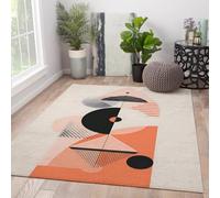 Via Vela Alfombra 160x230cm abstractas Alfombrilla geométrica Minimalista Tapete de Entrada Lavable a máquina Antideslizante Pelo bajo artística Aula Sala reuniones Lavandería Grande Suave baño