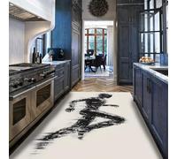 Via Vela Alfombra 180x240cm Modernas Silhouette de Corredores Alfombrilla Lavable salón Tapete Antideslizante Blanco y Negro Grande Dormitorio Abstracta Pelo bajo Oficina en casa Estudio Suaves