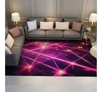 Via Vela Alfombra 180x270cm Vibrantes Conexión Fucsia Impresión a máquina Lavable Alfombrilla Antideslizante de baño Sala conferencias Tapete Finas Plegables Patio Porche Grande Pelo bajo para