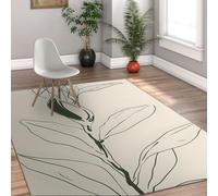 Via Vela Alfombra 180x300cm Beige salón Alfombrilla Lavable de Flores Bohemias para pasillos Jardín botánico Moderno Antideslizante Tapete Grande Dormitorio Oficina Cocina