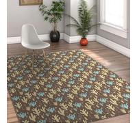 Via Vela Alfombra 180x300cm de Cactus para salón Máquina Lavar con Tema Desierto suculentas Antideslizantes Pelo bajo Southwestern Botanical Bohemio Respaldo Goma Alfombrilla Comedor Cocina Hogar