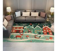 Via Vela Alfombra 180x300cm de Invierno Alfombrilla bastón Caramelo Comedor Gran Tapete Antideslizante Pelo bajo navideñas Patio Porche Fina Lavable a máquina Cocina Pasillo Esterilla Suave