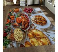 Via Vela Alfombra 180x300cm Lavables Estilo Humor Negro Alfombrilla surrealistas para salón Chicken Last Supper Carpets Suaves y Finas Dibujos Animados Gótico Antideslizante Fondo de Pelo bajo