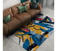 Via Vela Alfombra 180x300cm urbanas Arte Urbano Alfombrilla de Entrada a máquina Tapete Lavable para Graffiti Pincelada Antideslizantes Pelo bajo Aula Sala reuniones Lavandería Grande baño única