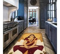 Via Vela Alfombra 60x120cm étnicas Mujer Elegante India Alfombrilla Lavable a máquina Salón Tapete Antideslizante de Pelo bajo Grande Dormitorio Fina Oficina en casa estéticas y Chic Decoración