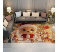 Via Vela Alfombra 60x90cm Modernas Alfombrilla abstractas Lavables a máquina para salón Dormitorio diseño Minimalista en Blanco y Negro círculos Tapete Fina Plegable Grande Vintage decoración del