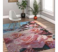 Via Vela Alfombra 60x90cm para el salón de la casa Campo Alfombrilla Modernas Dibujos Animados Grandes y Blandas Lavables Dormitorio Tapete con patrón Conejo Interior Suelo estética en del