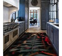 Via Vela Alfombra 60x90cm Tropicales Arte de Hojas Selva Alfombrilla Entrada Máquina Lavar Tapete Pelo bajo Antideslizante artísticas Aula Sala conferencias Lavandería Grande Suave Baño Esterilla