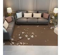 Via Vela Alfombra 60x90cm Vintage de Entrada Alfombrilla Estilo Chino Lavables Tapete orientales Antideslizantes Pelo bajo para Cocina Patrón Cerezo con pájaro Dormitorio Suelo Delantero Frontal