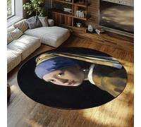 Via Vela Alfombra 80cm Redondas Frente al mar Nubes Coloridas Comedor Alfombrilla Circulares Lavables Atardecer Sol Antideslizante Tapete Olas del Fina Dormitorio de Pelo bajo y Suave para