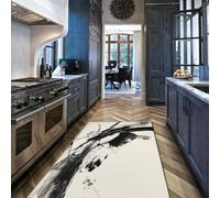 Via Vela Alfombra 90x150cm abstractas Modernas Grandes para salón Pinceladas de Arte Alfombrilla Lavable Dormitorio decoración Interior Tinta Estilo Splash Estampado Tapete Antideslizante Pelo con