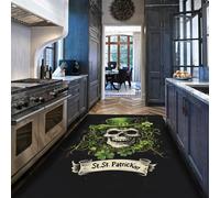 Via Vela Alfombra 90x150cm estéticas góticas para salón Arte Urbano con Respaldo Antideslizante Alfombrilla Lavables patrón de Calaveras Vintage Tapete Grande decoración del hogar Resistente a el