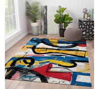 Via Vela Alfombra 90x150cm urbanas Comedor Arte de Graffiti Callejero Alfombrilla Antideslizantes Tapete Lavables Habitación Invitados Plegable Fina Pelo bajo Lavandería Manta e tica Multicolor