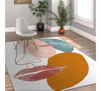 Via Vela Alfombra 90x180cm Lavables a máquina de Arte Abstracto Minimalista para salón Dormitorio Chicas y niño habitación bebé Alfombrilla Antideslizantes con Respaldo Labios Abstractos en la