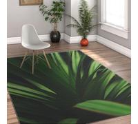 Via Vela Alfombra 90x180cm Tropicales Alfombrilla de Hoja Palma Máquina Tapete Lavable para un solárium Pelo bajo Antideslizante en la Entrada Vestíbulo Fino el Suelo Interior Decoración del hogar