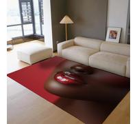 Via Vela Alfombra Boca Arte Moderno Silueta Rojo Oscuro 90x150cm