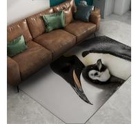 Via Vela Alfombra Lavable a máquina 90x180cm Patrón pingüino Alfombra Delgada Plegable Grande Antideslizante para Interiores y Exteriores