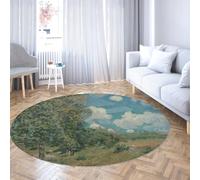 Via Vela Alfombra Redonda de Estilos de Pintura de fama Mundial 200cm El Camino de Versalles a Saint Germain Alfombra Circular Lavable Antideslizante para apartamento de vestíbulo