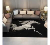 Via Vela Alfombras Animales 100x150cm Patrón Caballo Corriendo Pequeño Antideslizante Lavable Puerta Interior Alfombra Suave para Entrada Baño Mesita Cama